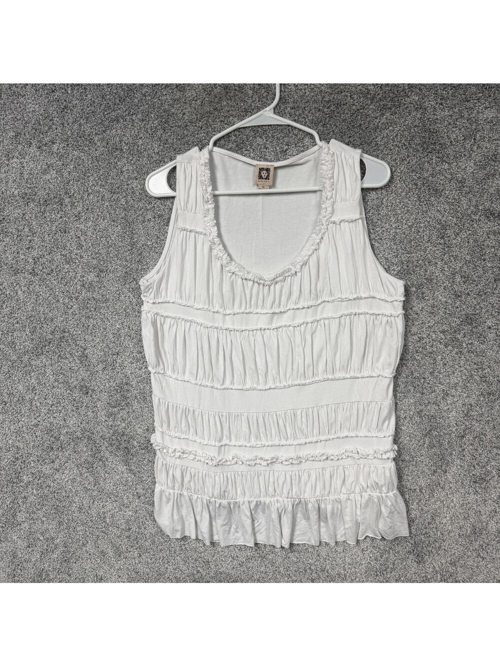 Anne Klein Top XL Romantic Soft Girl Coquette Cottagecore Feminine Fairy Peasant